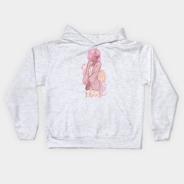 Fluttershy human version Kids Hoodie by Anemonaii